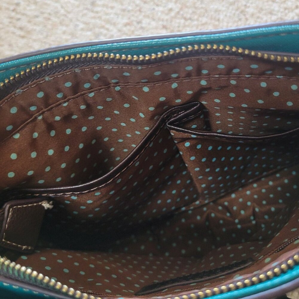 Chala Sloth Messenger Crescent Crossbody Purse Bag Turquoise Blue Embroidered - Picture 8 of 12